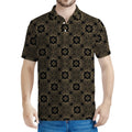 Gold Clover St. Patrick's Day Print Men's Polo Shirt