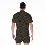 Gold Clover St. Patrick's Day Print Men's Rompers
