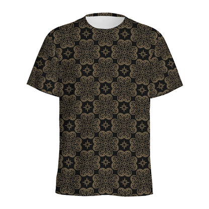 Gold Clover St. Patrick's Day Print Men's Sports T-Shirt