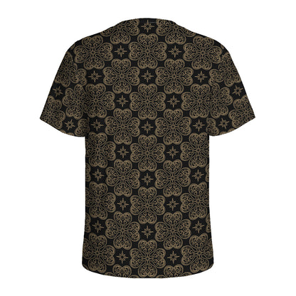 Gold Clover St. Patrick's Day Print Men's Sports T-Shirt