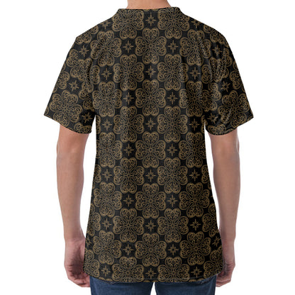 Gold Clover St. Patrick's Day Print Men's Velvet T-Shirt