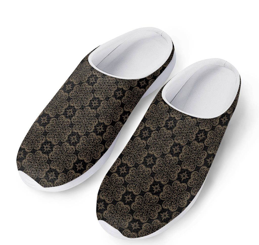 Gold Clover St. Patrick's Day Print Mesh Casual Shoes