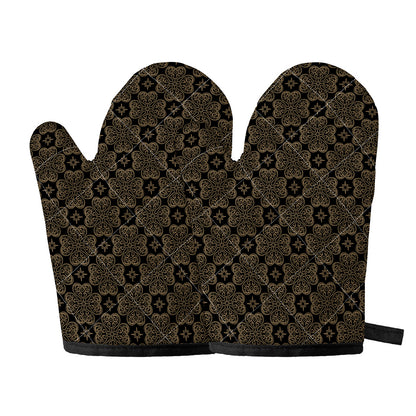 Gold Clover St. Patrick's Day Print Oven Mitts