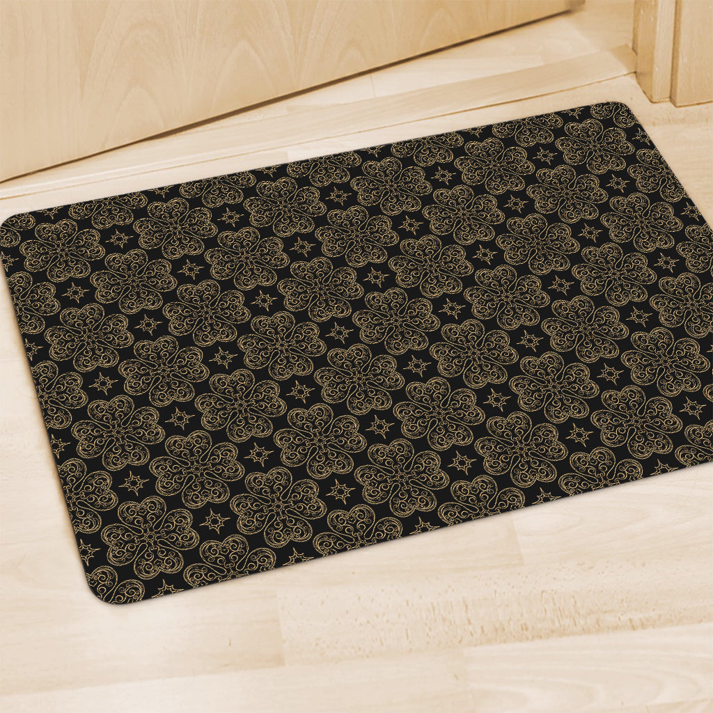 Gold Clover St. Patrick's Day Print Polyester Doormat