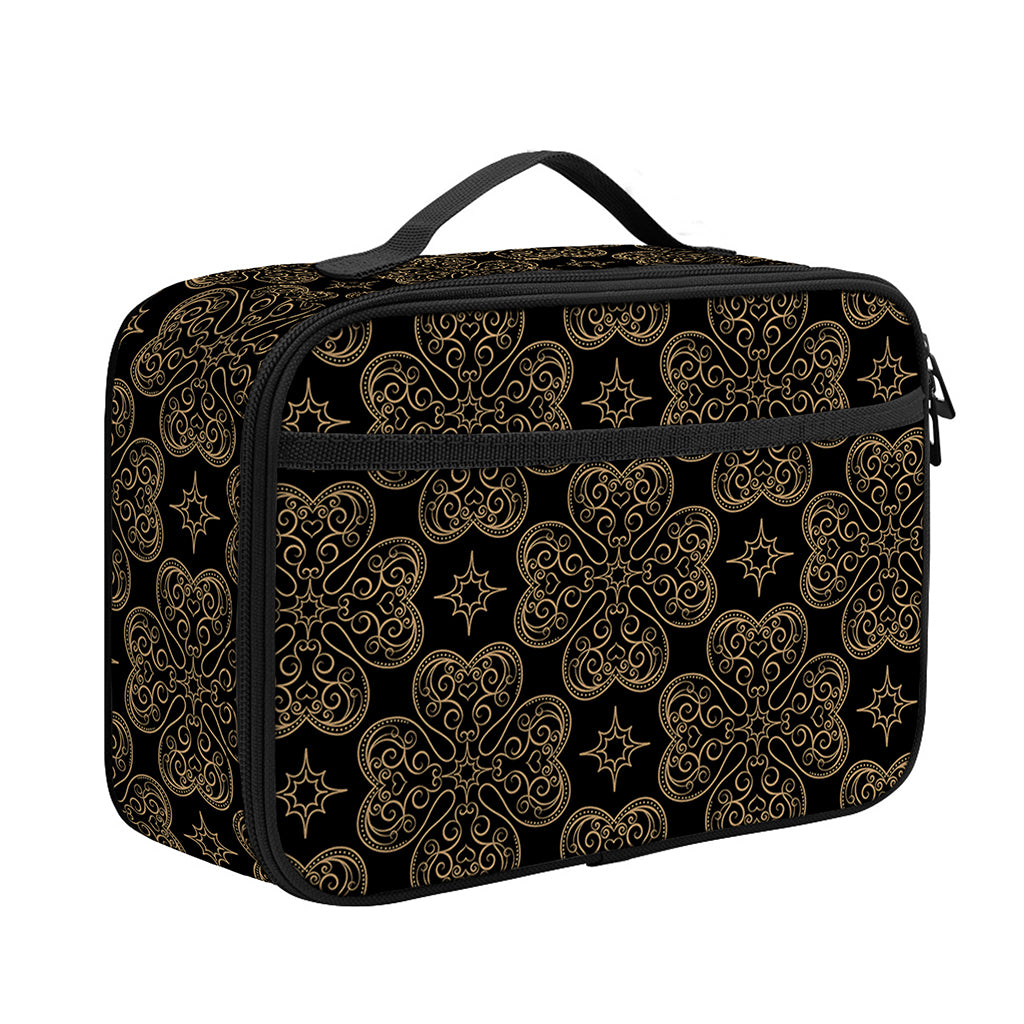 Gold Clover St. Patrick's Day Print Portable Lunch Bag