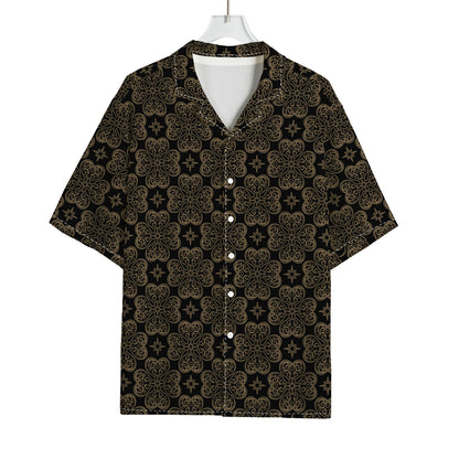 Gold Clover St. Patrick's Day Print Rayon Hawaiian Shirt