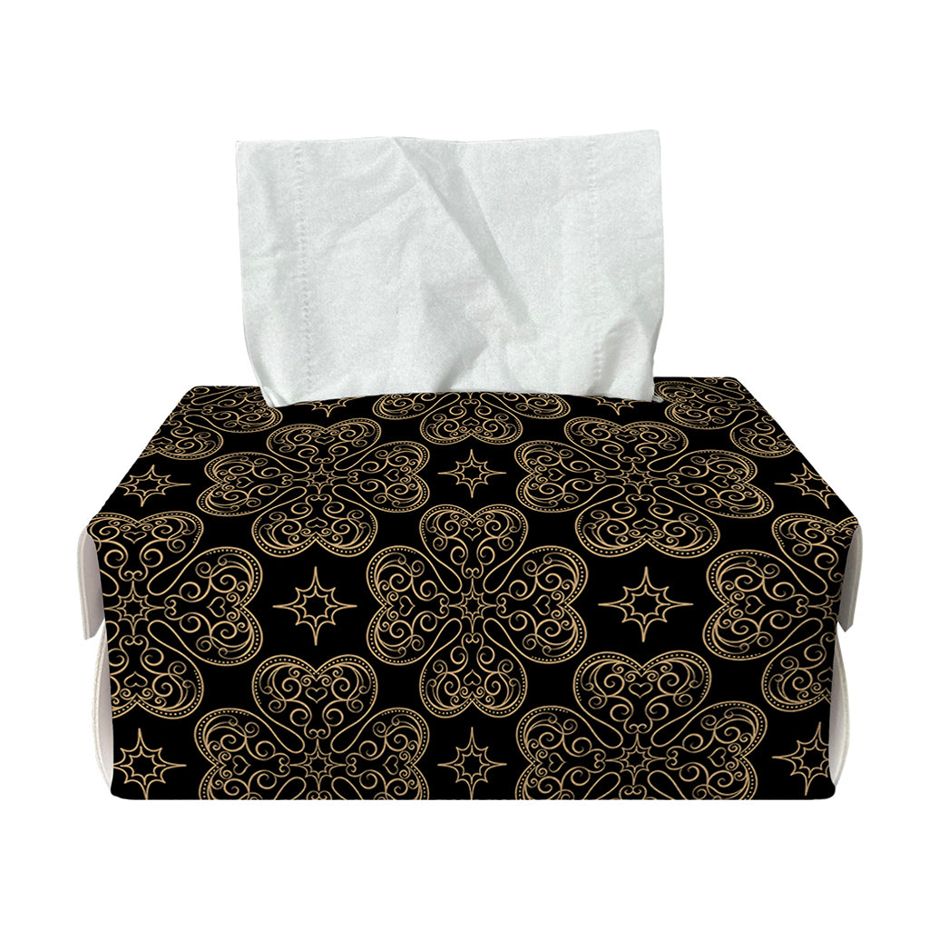 Gold Clover St. Patrick's Day Print Rectangle Tissue Box Cover