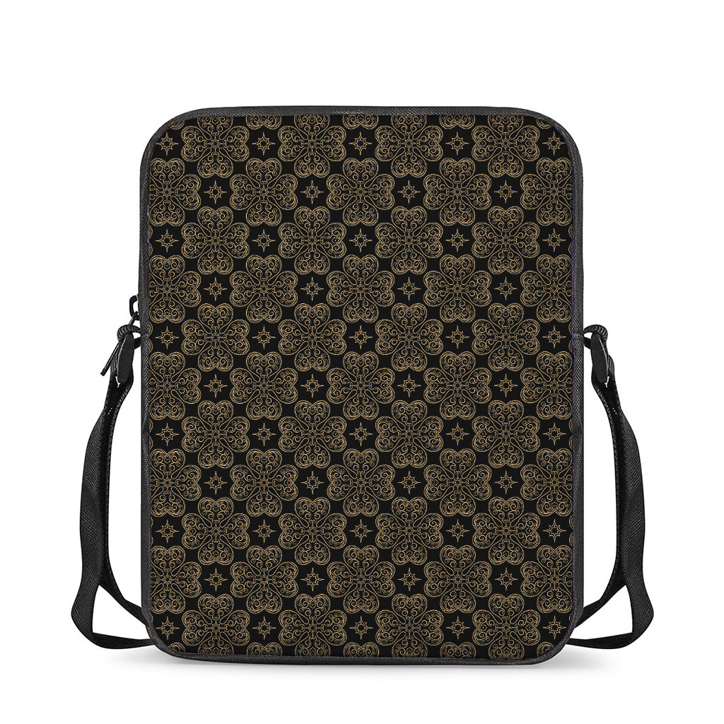Gold Clover St. Patrick's Day Print Rectangular Crossbody Bag