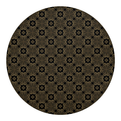 Gold Clover St. Patrick's Day Print Round Blanket