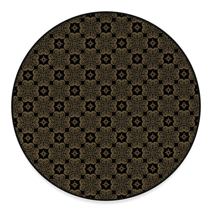 Gold Clover St. Patrick's Day Print Round Floor Mat
