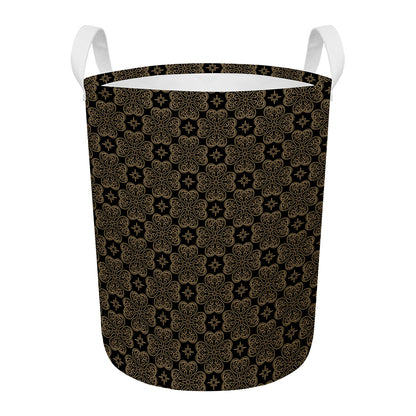 Gold Clover St. Patrick's Day Print Round Laundry Basket