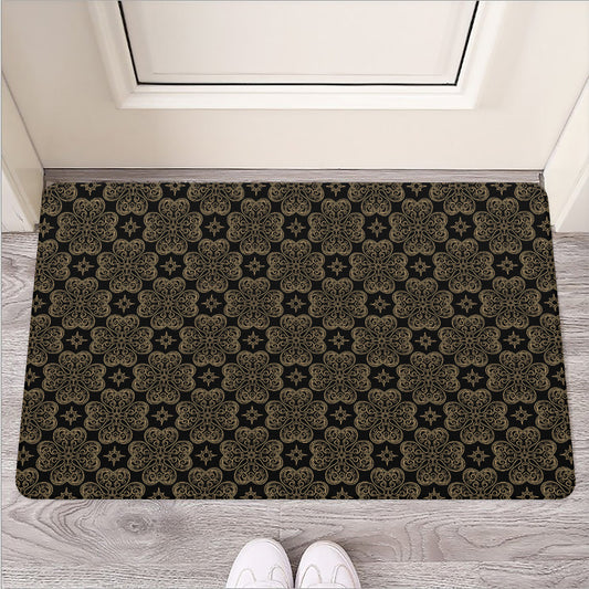Gold Clover St. Patrick's Day Print Rubber Doormat