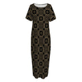 Gold Clover St. Patrick's Day Print Short Sleeve Long Nightdress