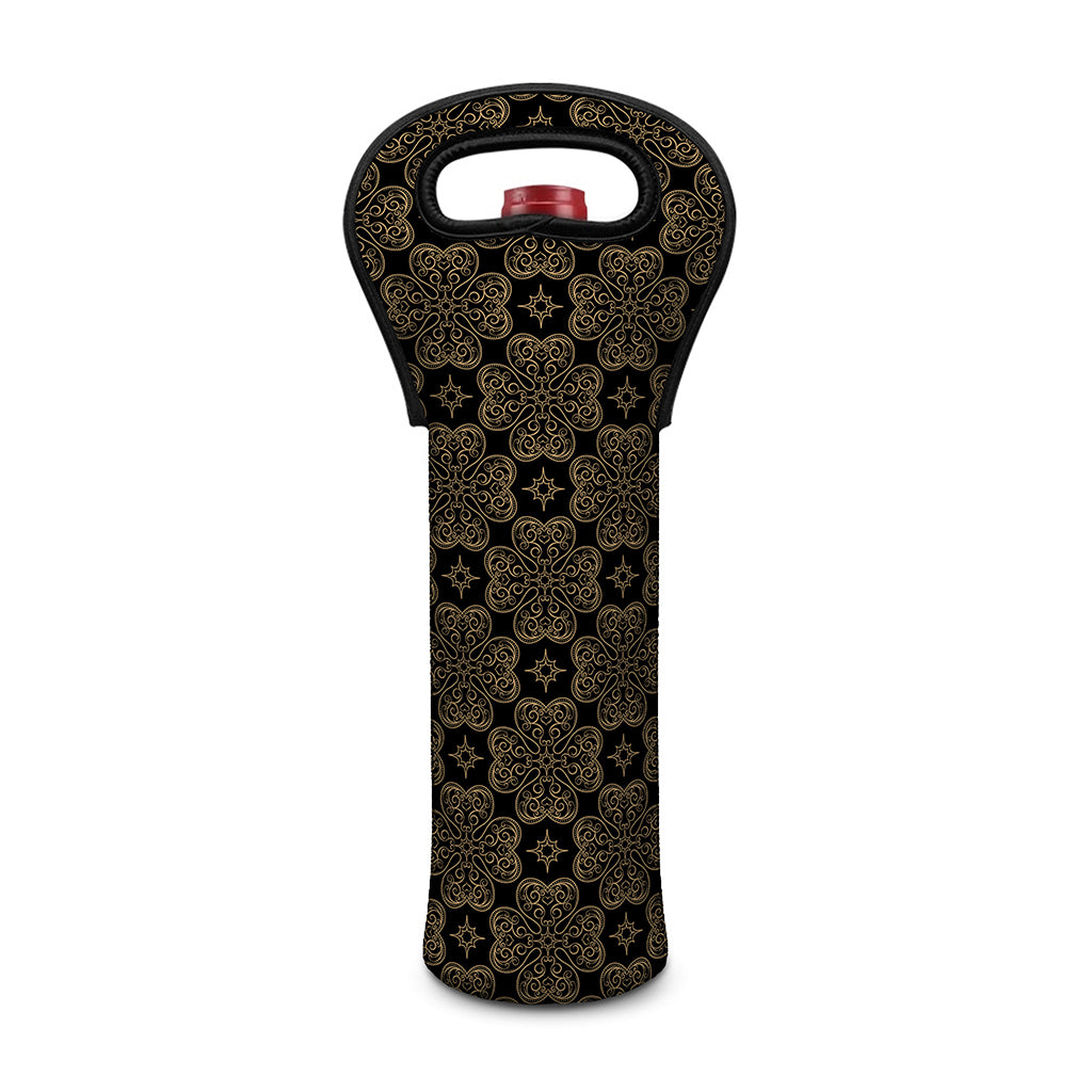 Gold Clover St. Patrick's Day Print Single Neoprene Wine Tote