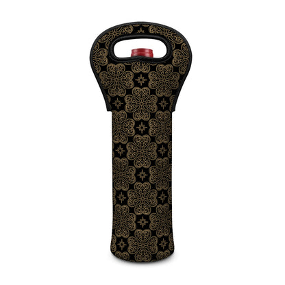 Gold Clover St. Patrick's Day Print Single Neoprene Wine Tote