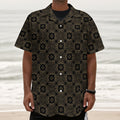 Gold Clover St. Patrick's Day Print Textured Short Sleeve Shirt