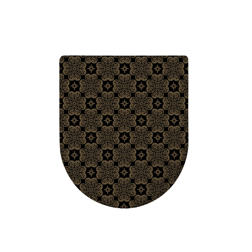 Gold Clover St. Patrick's Day Print Toilet Lid Cover