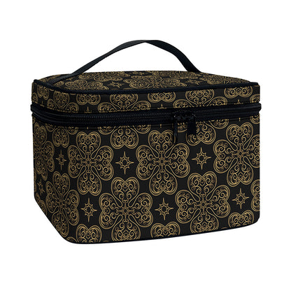 Gold Clover St. Patrick's Day Print Travel Makeup Bag