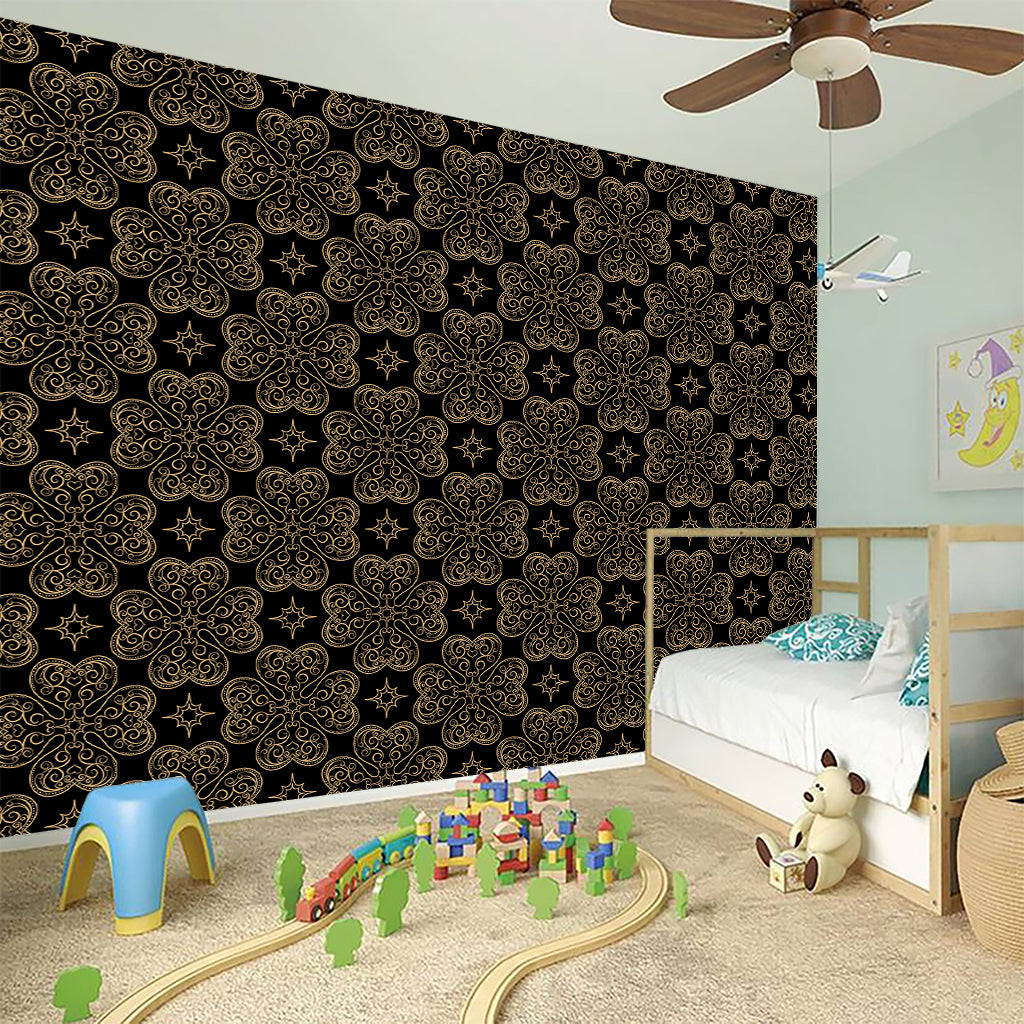 Gold Clover St. Patrick's Day Print Wall Sticker