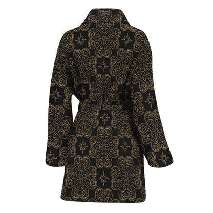 Gold Clover St. Patrick's Day Print Women's Bathrobe