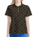 Gold Clover St. Patrick's Day Print Women's Polo Shirt