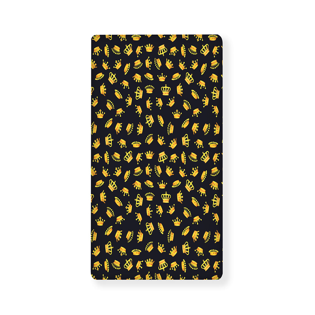 Gold Crown Pattern Print Baby Crib Sheet