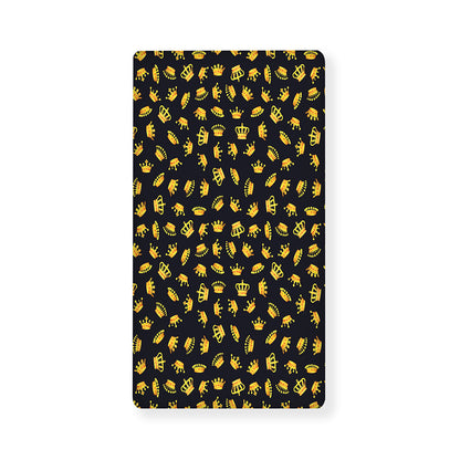 Gold Crown Pattern Print Baby Crib Sheet