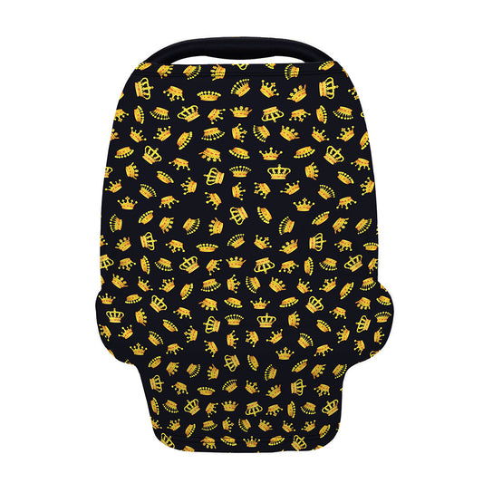 Gold Crown Pattern Print Baby Seat Cover