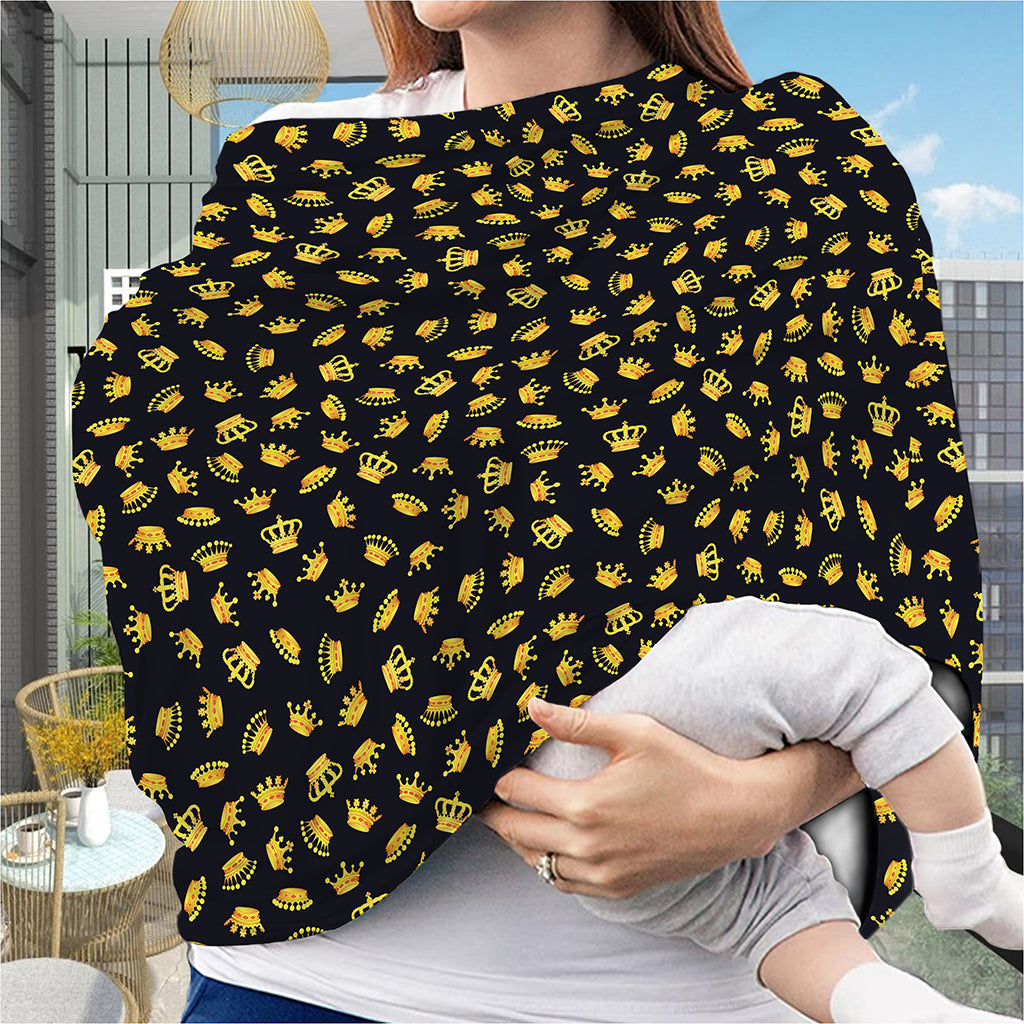 Gold Crown Pattern Print Baby Seat Cover