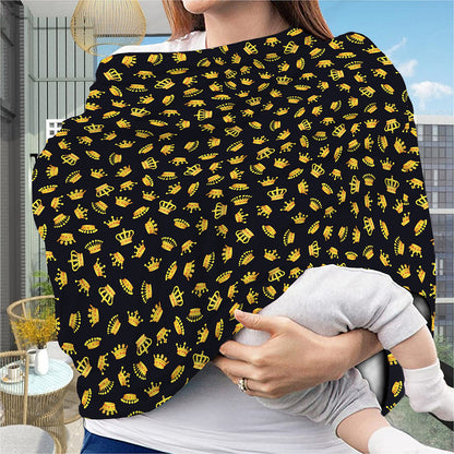 Gold Crown Pattern Print Baby Seat Cover