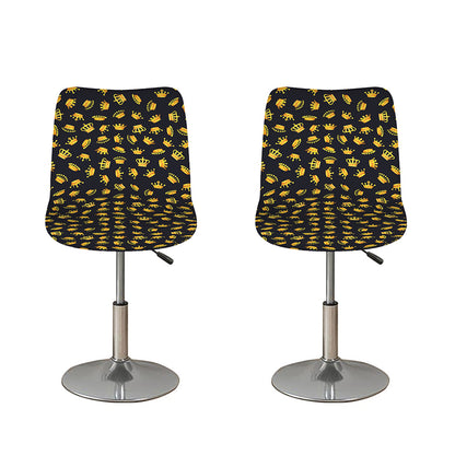 Gold Crown Pattern Print Bar Stool Covers