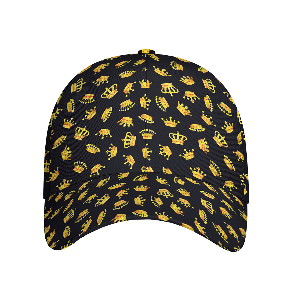 Gold Crown Pattern Print Baseball Cap