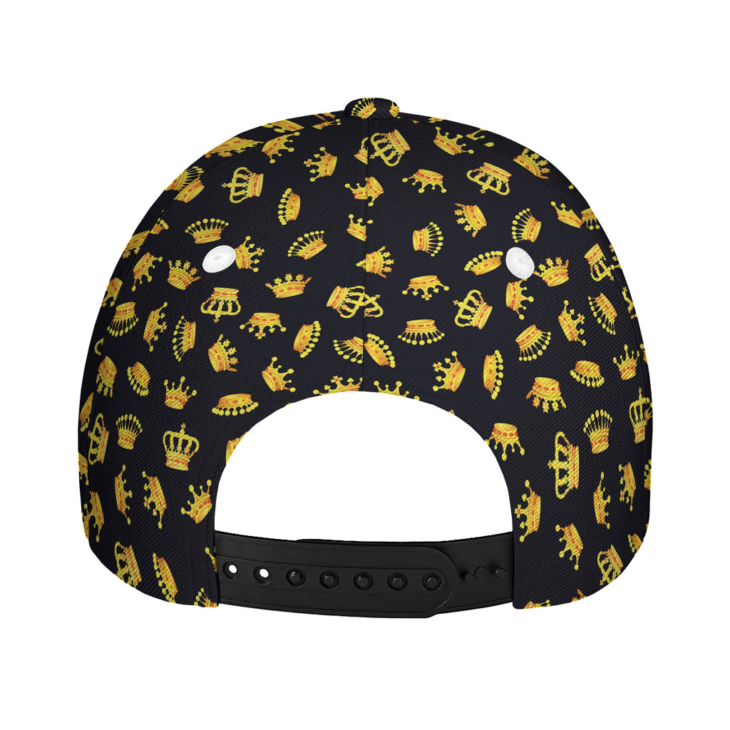 Gold Crown Pattern Print Baseball Cap