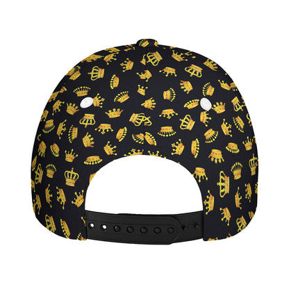 Gold Crown Pattern Print Baseball Cap