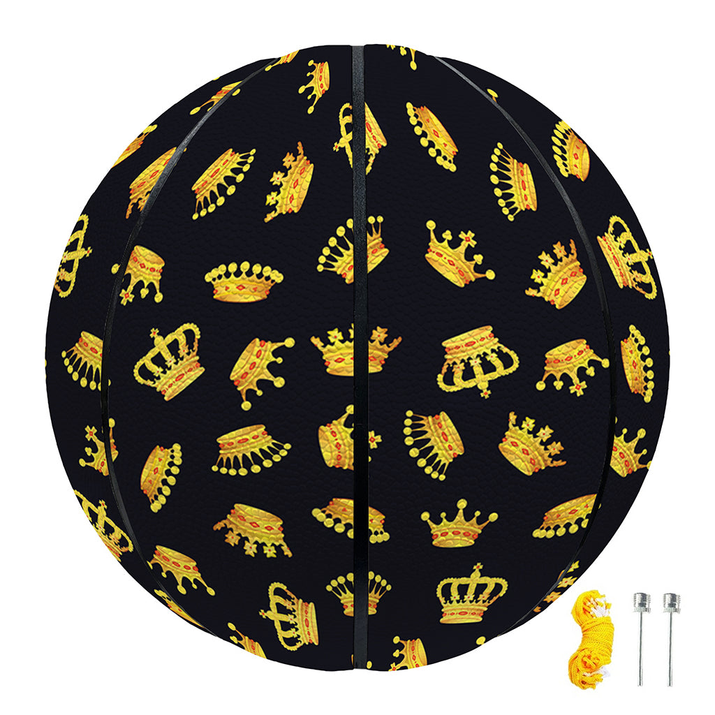 Gold Crown Pattern Print Basketball