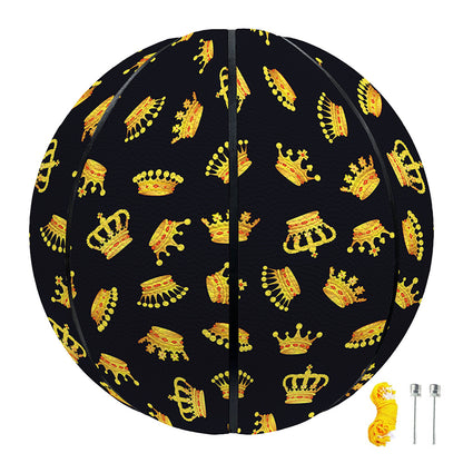Gold Crown Pattern Print Basketball