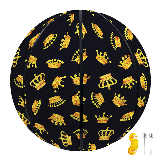 Gold Crown Pattern Print Basketball