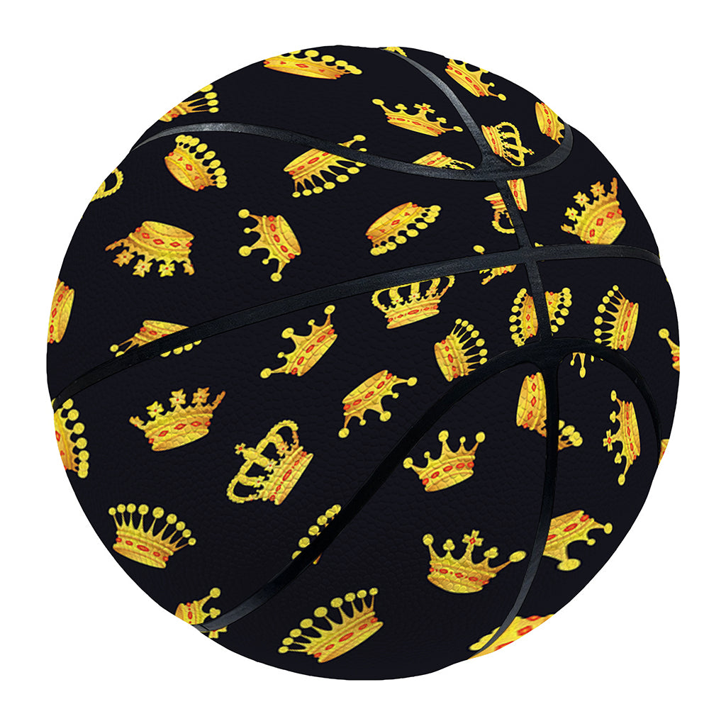 Gold Crown Pattern Print Basketball