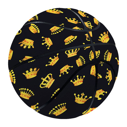 Gold Crown Pattern Print Basketball