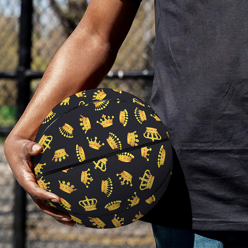 Gold Crown Pattern Print Basketball