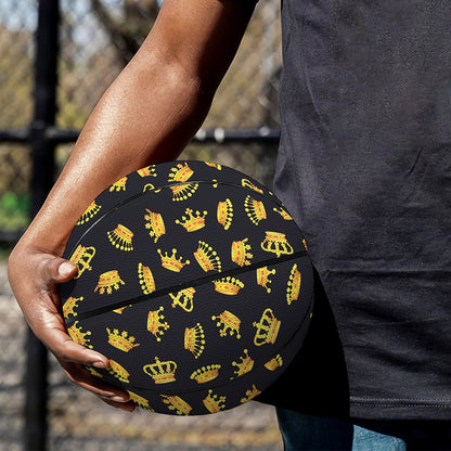 Gold Crown Pattern Print Basketball