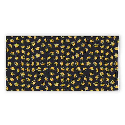 Gold Crown Pattern Print Beach Towel