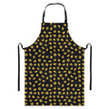 Gold Crown Pattern Print Bib Apron With Pocket