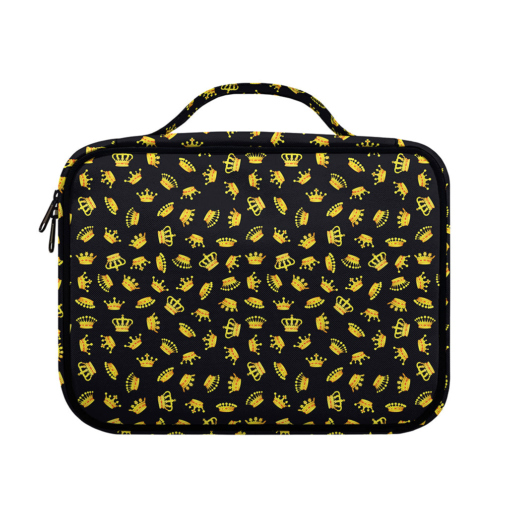 Gold Crown Pattern Print Briefcase Bible Bag