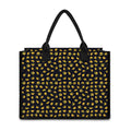 Gold Crown Pattern Print Canvas Tote Bag