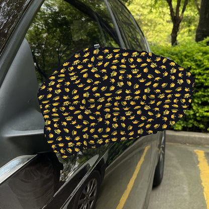 Gold Crown Pattern Print Car Side Mirror Covers