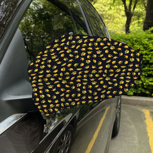 Gold Crown Pattern Print Car Side Mirror Covers