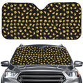 Gold Crown Pattern Print Car Windshield Sun Shade