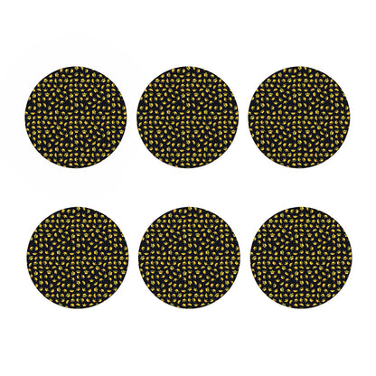 Gold Crown Pattern Print Coaster Set