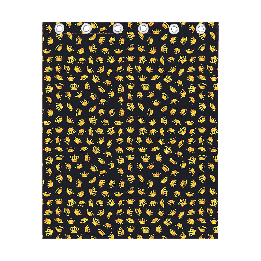Gold Crown Pattern Print Curtain